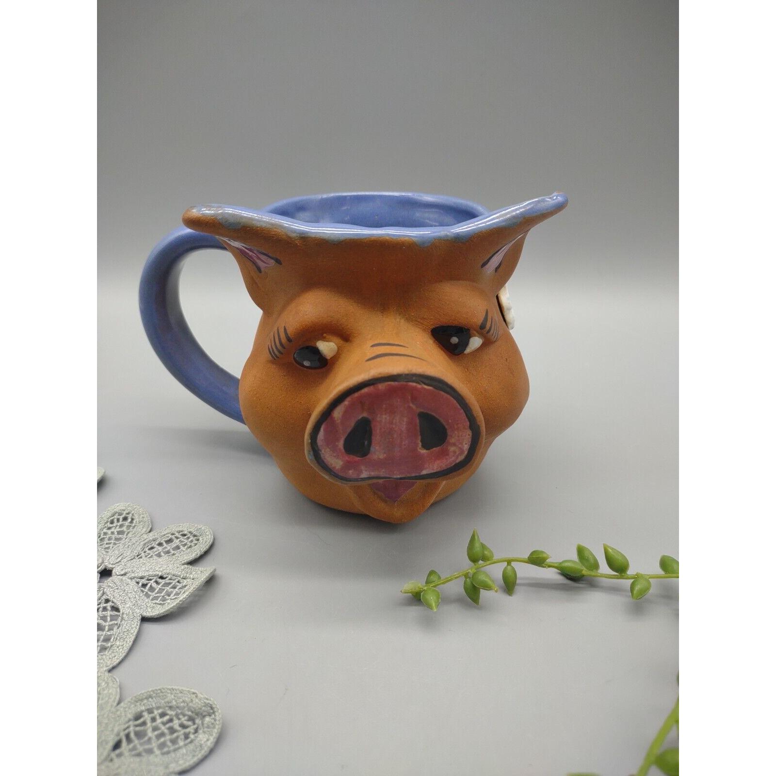 Vintage 3D Pottery Quirky Funny Pig Face Coffee Cup Mug, Folk Art, Taiwan,  READ - Etsy