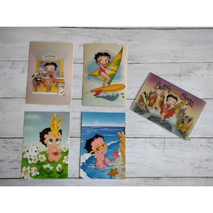 Vintage Lot von 5 unbenutzten 10x15 cm Betty Boop, Baby Boop Postkarten, kostenloser US Ship