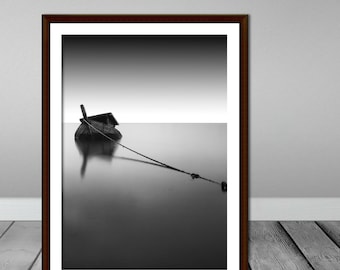 Ship Photograph, Boat Photography, Digital Download, Black and White Wall Art, Printable Art, Digital Art Print, Sea, Ocean, Nautical Decor