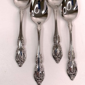 Oneida Community Brahms Stainless Flatware 4 Tablespoons Spoons Betty Crocker