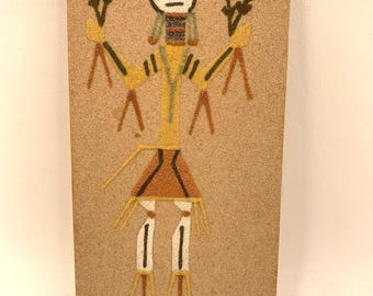 1980年代のナバホ族の砂絵、伝統的なネイティブアメリカンの芸術