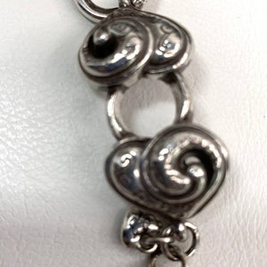 Brighton Chunky Puffy Heart Link Bracelet Silver Plated Retired Vintage Designer Jewelry image 5