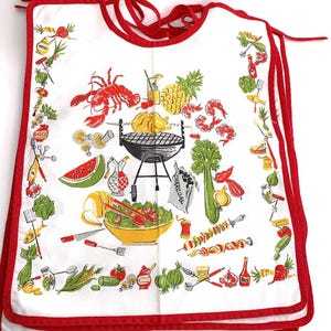 Set of 6 Vintage Novelty Bibs Lobster BBQ Grilling Beach Party Cookout 19&quot;x15&quot;