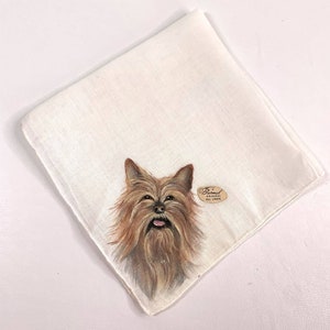 Burmel Linen Handkerchief Yorkshire Terrier Dog With Label