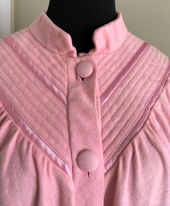 Vintage Vandemere Pink Button Robe Ankle Length S… - image 3