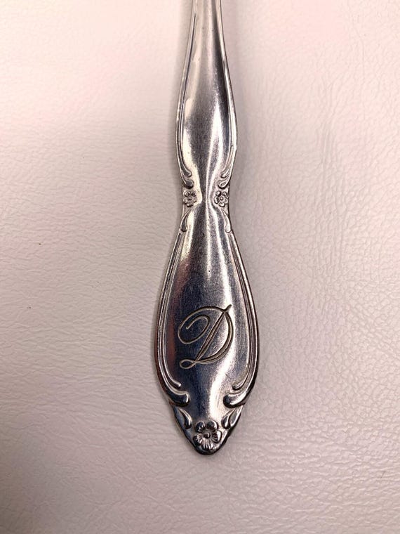 23 Pc Custom Craft Stainless Flatware Korea Monogram D Floral