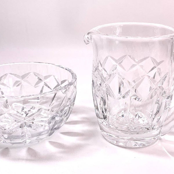 Vintage Waterford Crystal Kerry Creamer and Sugar Bowl Set