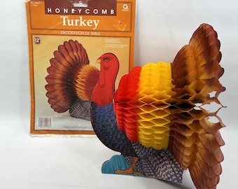 Vintage Honeycomb Turkey Thanksgiving Table Decoration Centerpiece 12 Inch   Amscan