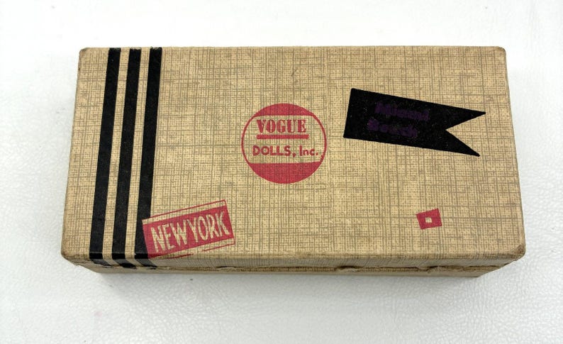Vintage Vogue Ginny Doll Travel Suitcase Trunk Dolly Airlines Paris Brazil image 1