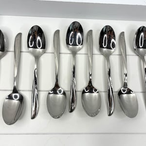 Oneida Twin Star Flatware 9 Teaspoons Atomic Starburst Stainless 1959 Vintage