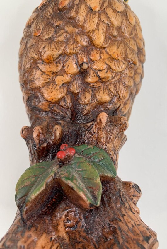 ヴィンテージ ワックス キャンドル フクロウ 置物 8 インチ ミッド