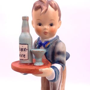 Goebel W. Germany Waiter Figurine Boy with Tray & Wine 6.5&quot; Vintage 154/0