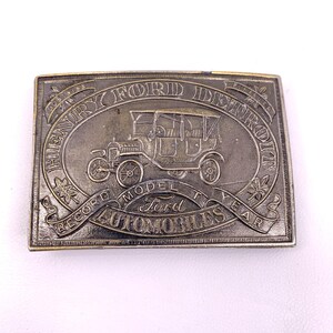 Wyoming Studio Art Works Brass Belt Buckle Henry Ford Model T Collectible Automobile
