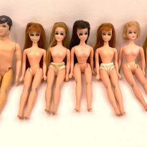 Vintage 1970s Topper Dawn Dolls Lot of 7 Mod Fashion Dolls Gary Gloria Jessica