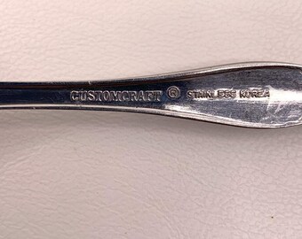 23 Pc Custom Craft Stainless Flatware Korea Monogram D Floral