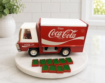 Vintage Buddy L Coca Cola Delivery Truck Japan 10 Bottle Cases Pressed Steel Toy