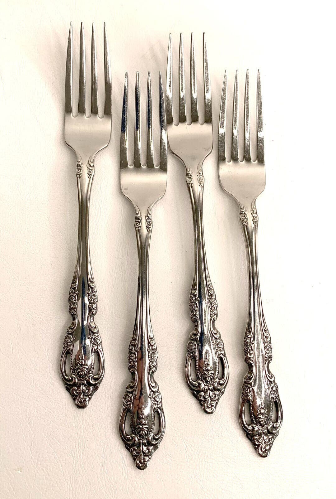 Oneida Community Brahms Stainless Flatware 4 Dinner Forks 71/4 Betty