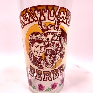 1977 Kentucky Derby Glass Seattle Slew Winner Mint Julep Collectible Souvenir