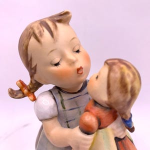 Goebel Hummel Kiss Me Figurine Girl with Doll W Germany Vintage Hummel