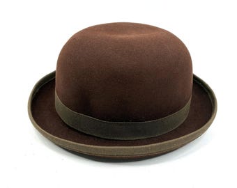 Vintage C. 1980s Amanda Smith Wool and Velvet Bowler Hat  display picture 1