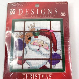 Diseños para el kit de punto de cruz con aguja Papá Noel Navidad Vintage 6&quot; x 6&quot;