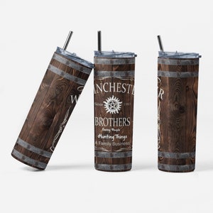 Supernatural Inspired Skinny Tumbler, Supernatural Fan gift, Supernatural Barrel tumbler