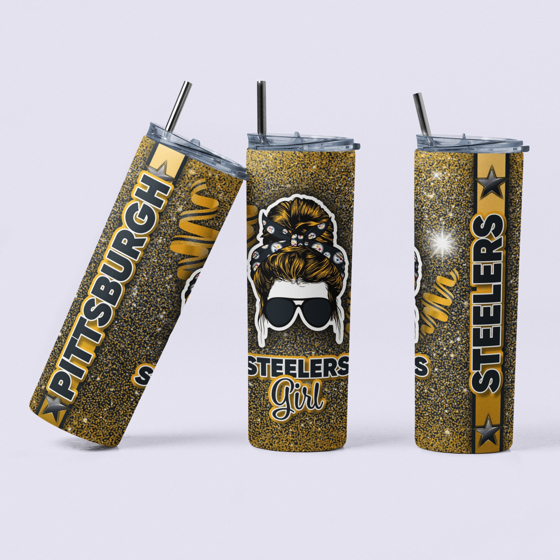 Pittsburgh Steelers 18 oz. Gold & White Holiday Stocking Mug