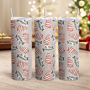 Tis the Season Christmas Tree Cake Tumbler