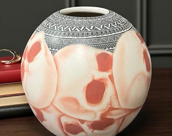 Mata Ortiz Pottery Hilario Quezada Jr Etched Skull Day Of Dead Mexican Fine Art