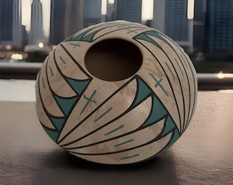 Mata Ortiz Pottery Seed Pot Mixed Clay Abigail Marin Paquime Folk Art Mexican