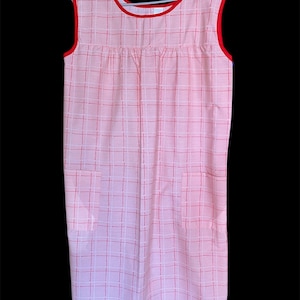 Zayers Vintage Pink and Red Plaid NWT House Dress WITH POCKETS