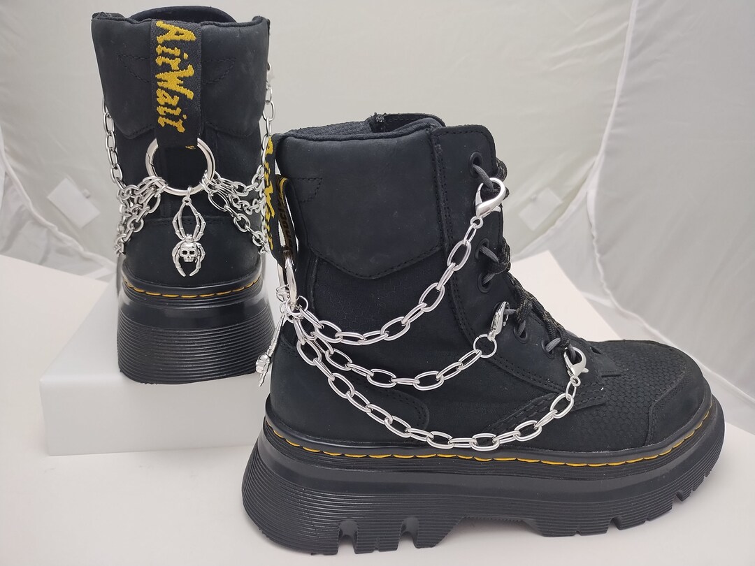 White Spider Web Pattern Print Men Women Leather Boots main image 1