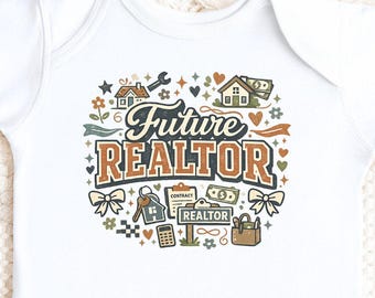 Future Realtor Baby Bodysuit, Realtor Baby Onesie, Real Estate Baby Outfit, Realtor Baby Shower Gift, Future Real Estate Agent