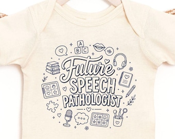 Body bébé futur orthophoniste, orthophoniste bébé, tenue futur bébé orthophoniste, cadeau de shower de bébé orthophoniste, soins de santé pour bébé