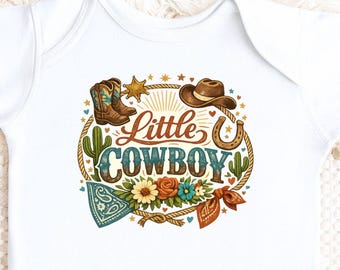 Little Cowboy Baby Bodysuit, Western Baby Onesie, Cowboy Baby Outfit, Country Baby Clothes, Baby Boy Shower Gift, Western Nursery
