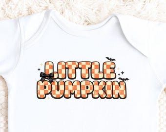 Little Pumpkin Baby Bodysuit, Halloween Baby Onesie, Buffalo Check Fall Baby Outfit, Cute Pumpkin Baby Shirt, First Halloween Gift, Autumn