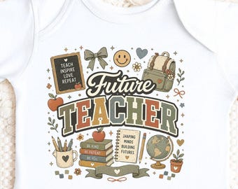 Future Teacher Baby Bodysuit, Teacher Baby Onesie, Future Educator Outfit, Teacher Baby Shower Gift, Preschool Kindergarten Baby