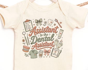 Assistante de l'assistante dentaire du bébé, cadeau bébé assistante dentaire, tenue future assistante dentaire, body dentaire bébé, cadeau baby shower