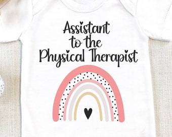 Physical Therapist Assistant Baby Bodysuit, Rainbow Heart