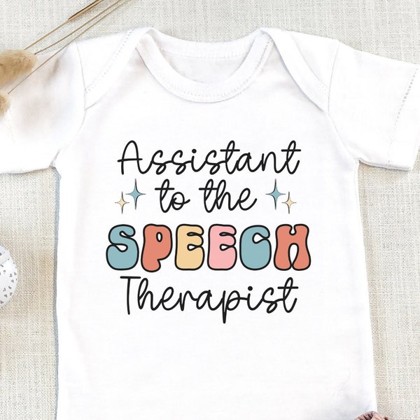 Speech therapist bodysuit, cute speech therapist baby gift, Profession, baby shower gift, gift for new dad, mom gift, gift for therapist