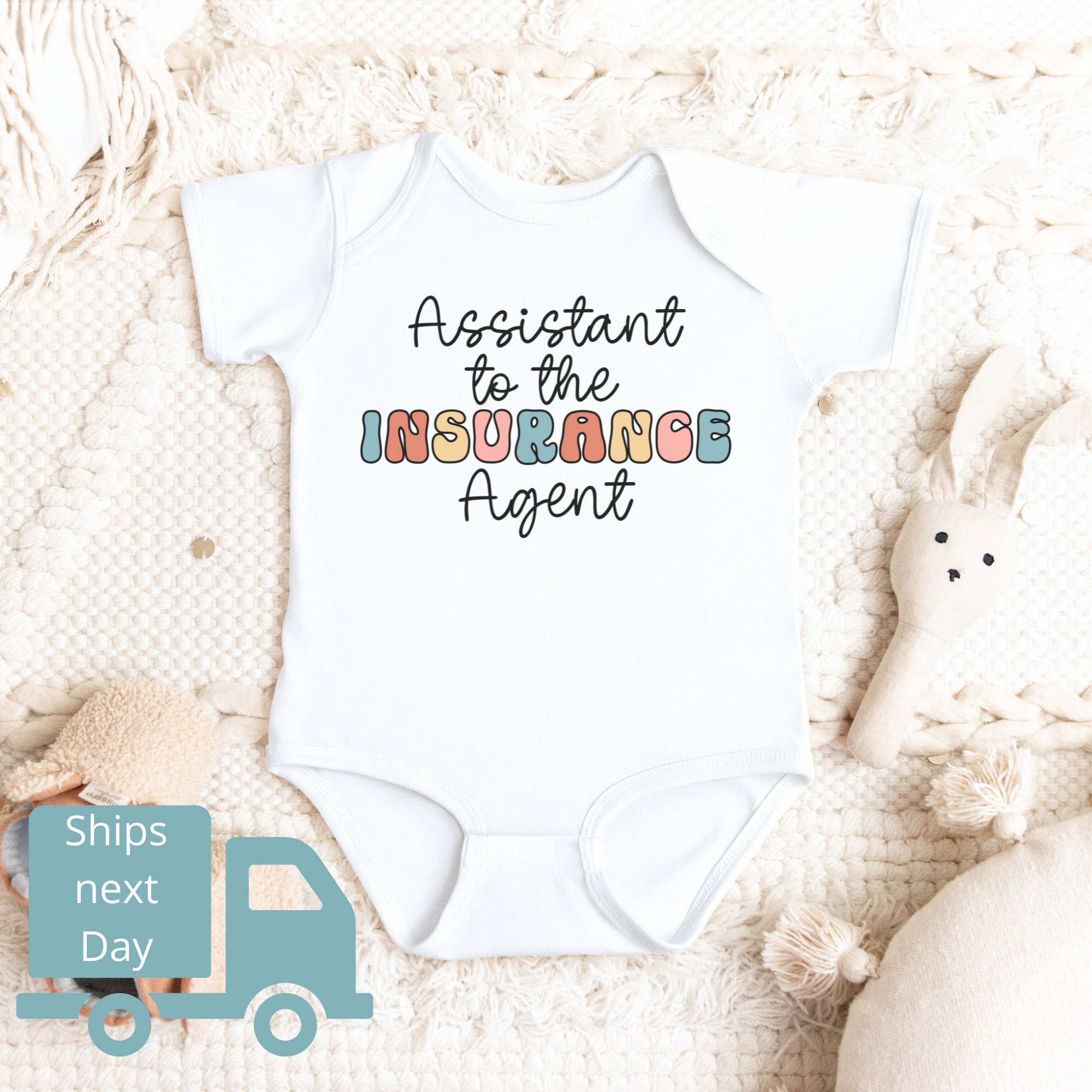 Assistant to Insurance Agent Baby Bodysuit, Profession Gift, Soft Cotton Onesie