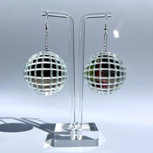 Disco Ball Earrings (festival jewelry, festival earrings, rave earrings, EDM jewelry, kandi, disco jewelry, 70s earrings, 70s jewelry)