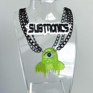 Layered Subtronics Necklace (EDM jewelry, music festival accessories, dubstep, bass, subtronics jewelry, cyclops necklace, rave, lostlands)