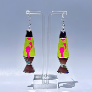 Lava lamp earrings (festival jewelry, rave earrings, groovy earrings, 70s, 60s, festival accessory, lava lamp jewelry, rave accessory)