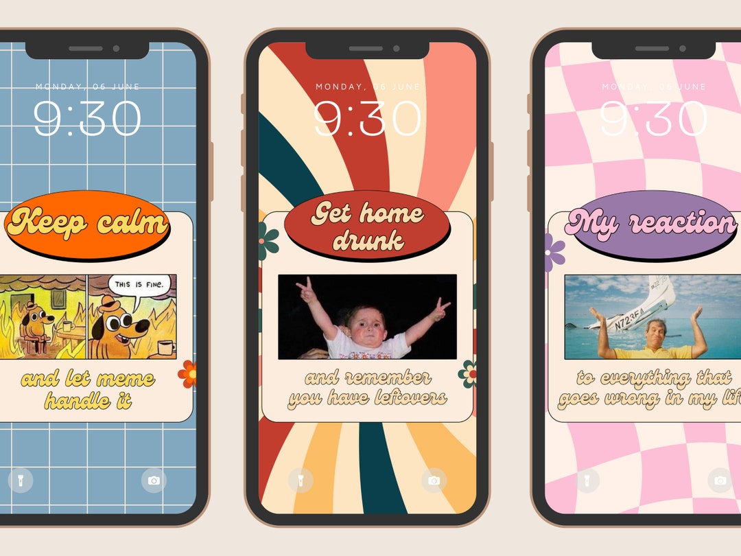 6 Retro Meme Phone Wallpapers | Funny Vintage Aesthetic Backgrounds ...