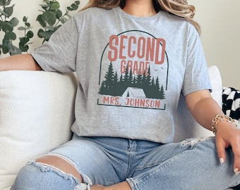 Camping Out Grade Team Shirts,Teacher Grade Level Shirts,Back to School Tees, 2nd Grade, School Camp Class Tee, Custom Camp 2ndGrade Tee