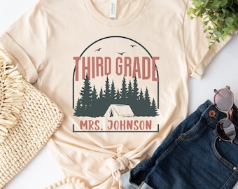 Camping Out Grade Team Shirts, Teacher Grade Level Shirts,Back to School Tees, 3rd Grade, School Camp Class Tee, Custom Camp Third Grade Tee