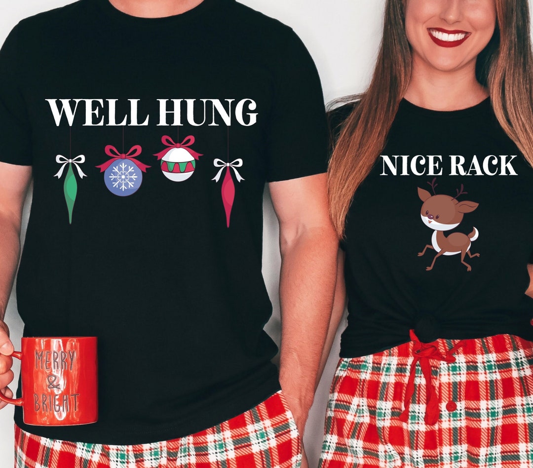 Funny Couples Christmas Pajamas Xmas Couples Shirts Funny Etsy
