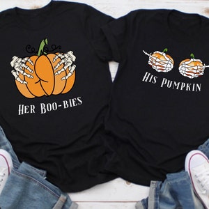 Halloween Couples Shirts, Her Boo, His Pumpkin,  Halloween Party Matching Couple Tee,His & Hers Halloween , Matching Dating Shirts, Costumes