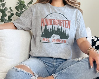 Camping Out Grade Team Shirts, Teacher Grade Level Shirts,Back to School Tees, Kinder School Camp Class Tee, Custom Camp Kindergarten Tee